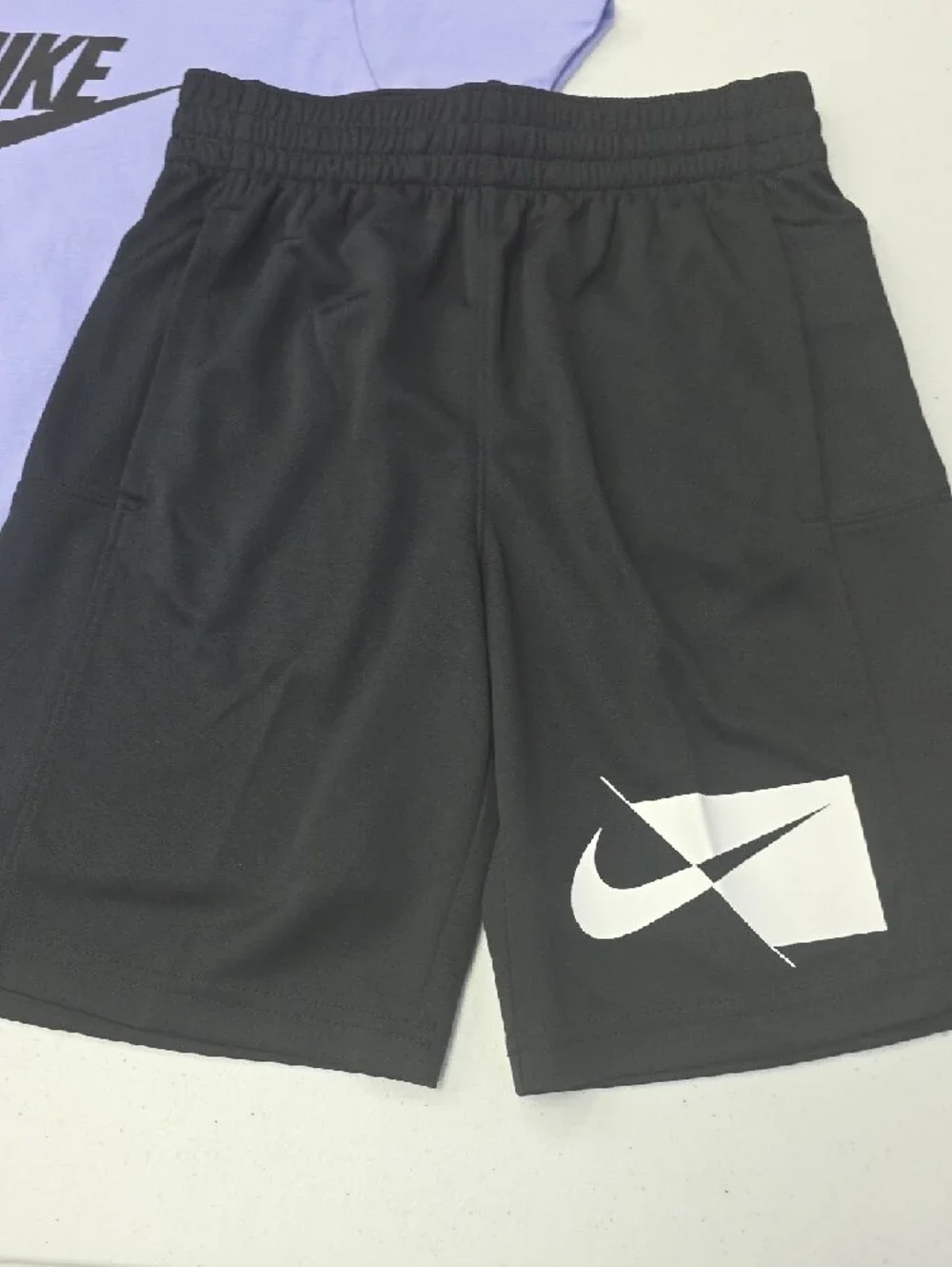 Nike Lavender Tee and Black Athletic Shorts Set - Picture 4 of 6